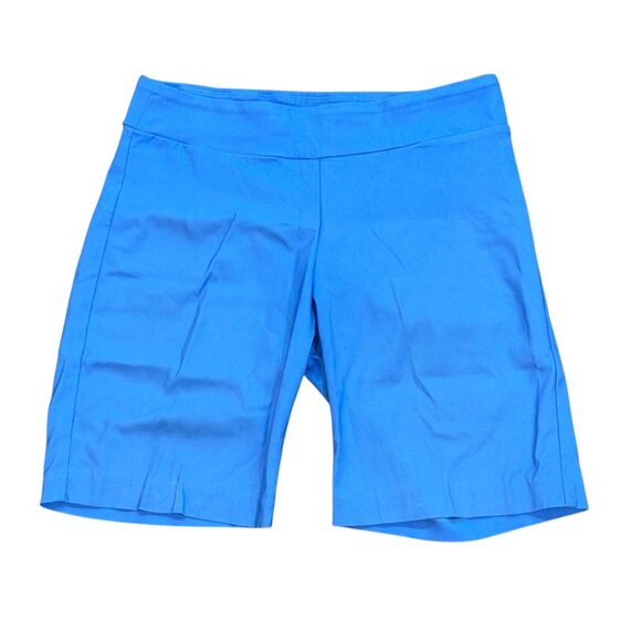 J. McLaughlin Elastic Waist Pull On Bermuda Shorts Light Blue 10 Summer Preppy - Picture 1 of 6